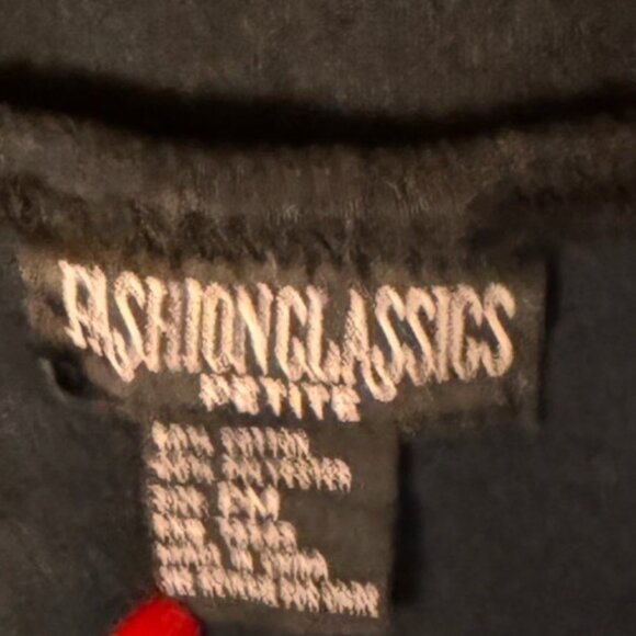 Fashion Classics Women's Floral Top Sequin Black White Orange T-shirt Tee Small - Picture 4 of 8